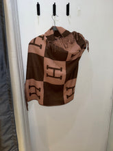 Load image into Gallery viewer, Designer Inspired Peach &amp; Brown Scarf/Throw
