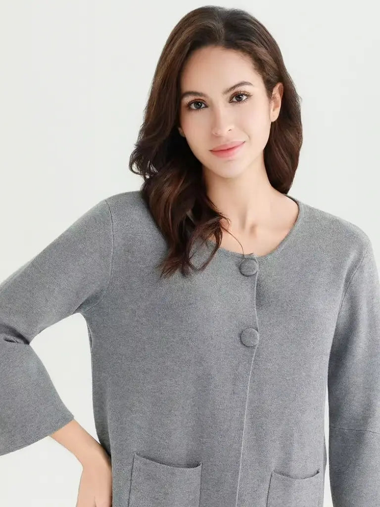 Grey Tie sleeve cardigan