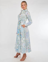 Load image into Gallery viewer, Blue Floral Dress with Pockets

