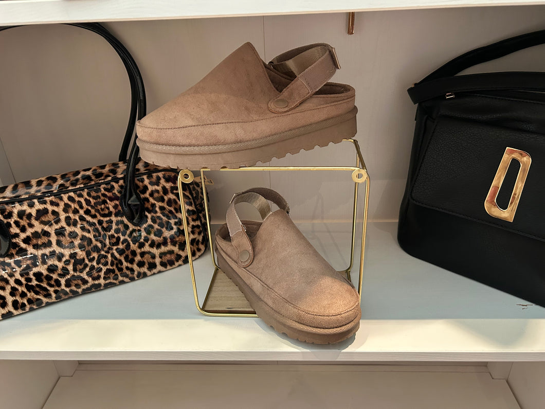 Fur Lined Sling Back Mules