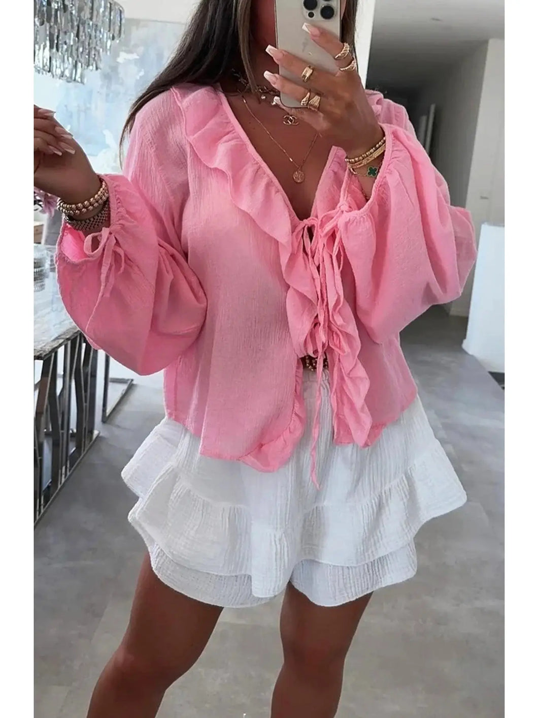 Pink Frilled Top