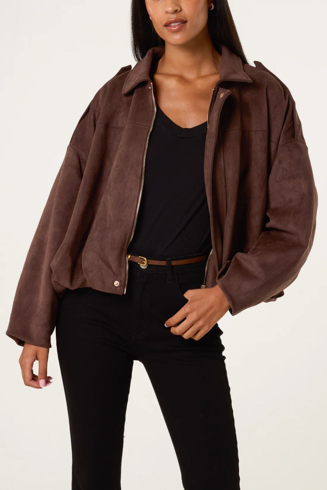 Chocolate Suedette Jacket