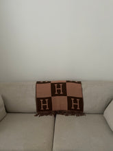 Load image into Gallery viewer, Designer Inspired Peach &amp; Brown Scarf/Throw
