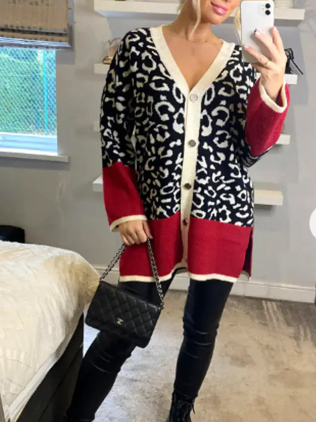 Red& Black Cardigan