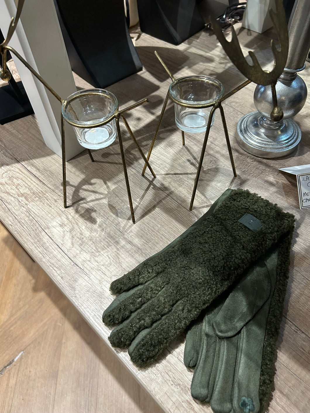 Khaki Designer Inspired Gloves