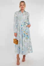 Load image into Gallery viewer, Blue Floral Dress with Pockets

