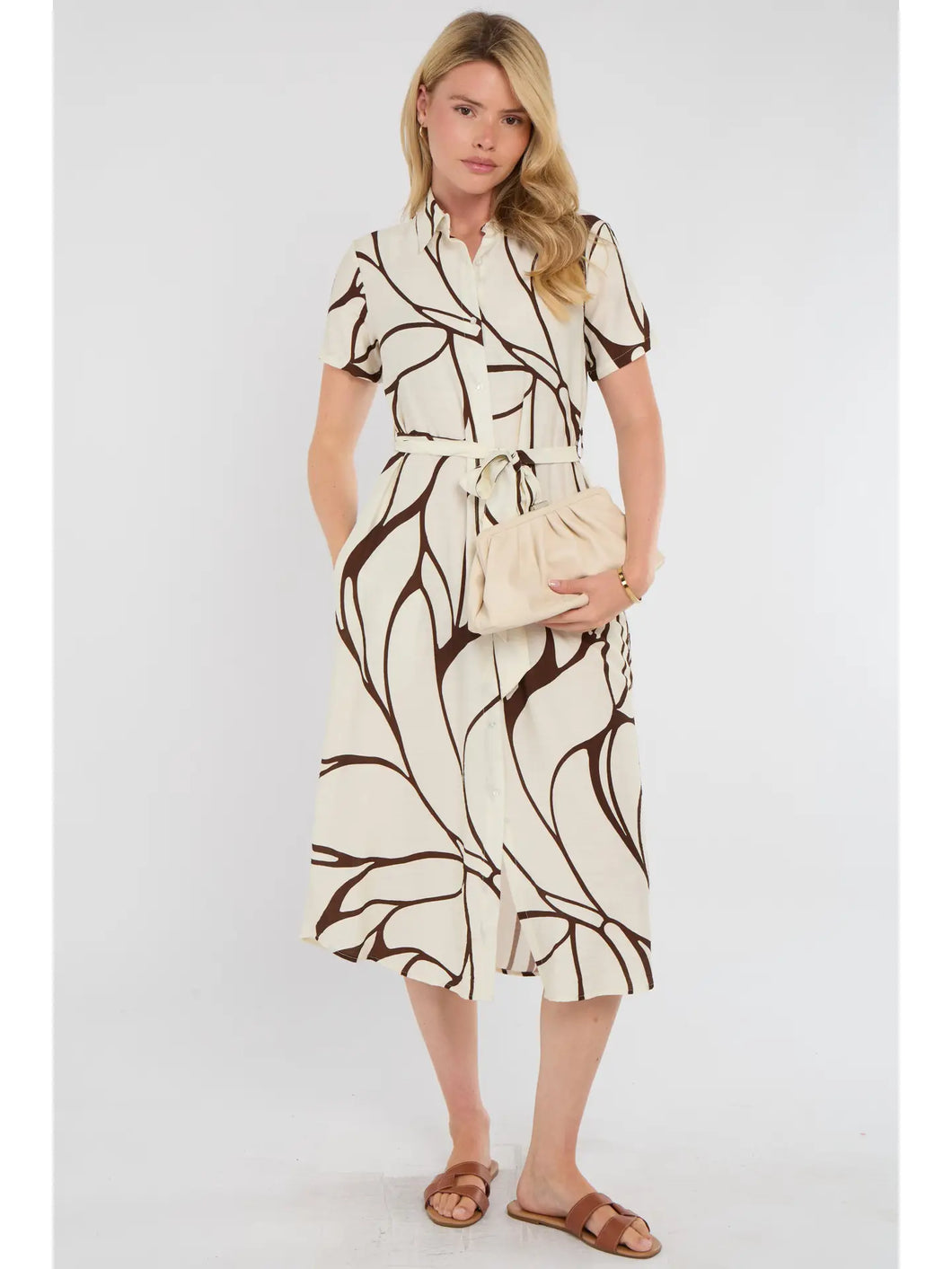 Brown & Cream Shirt Dress