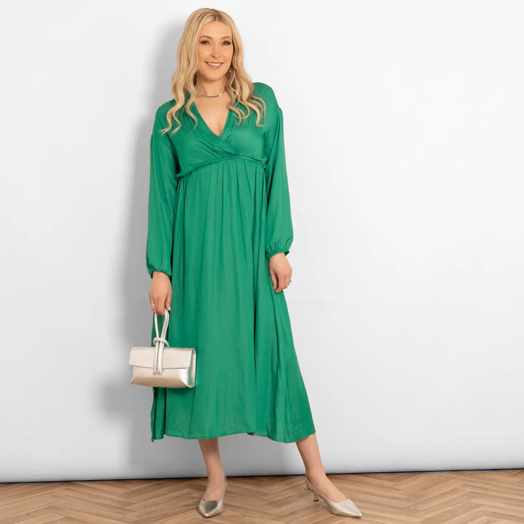 Green Silky Dress
