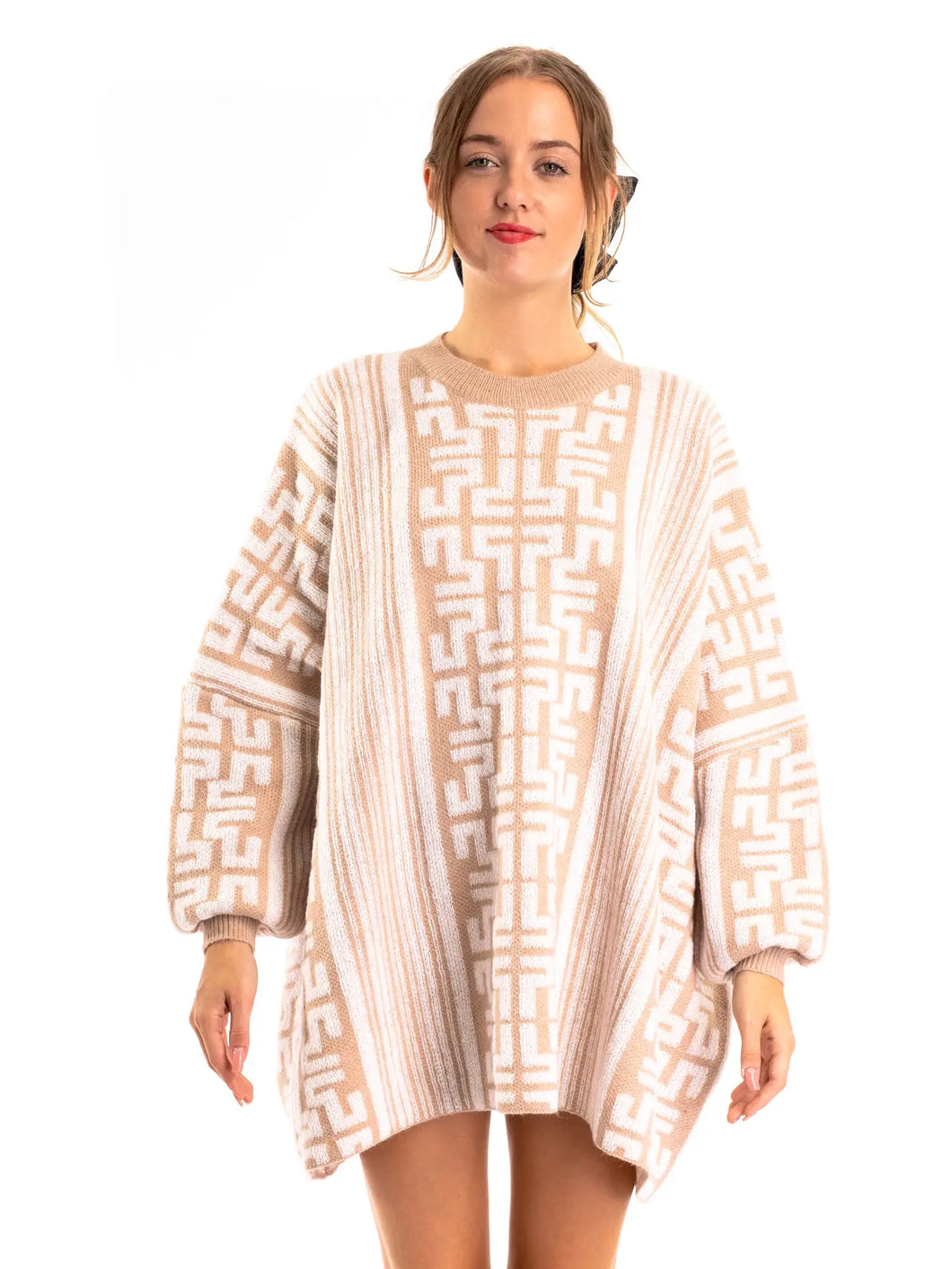 Beige Patterned Jumper
