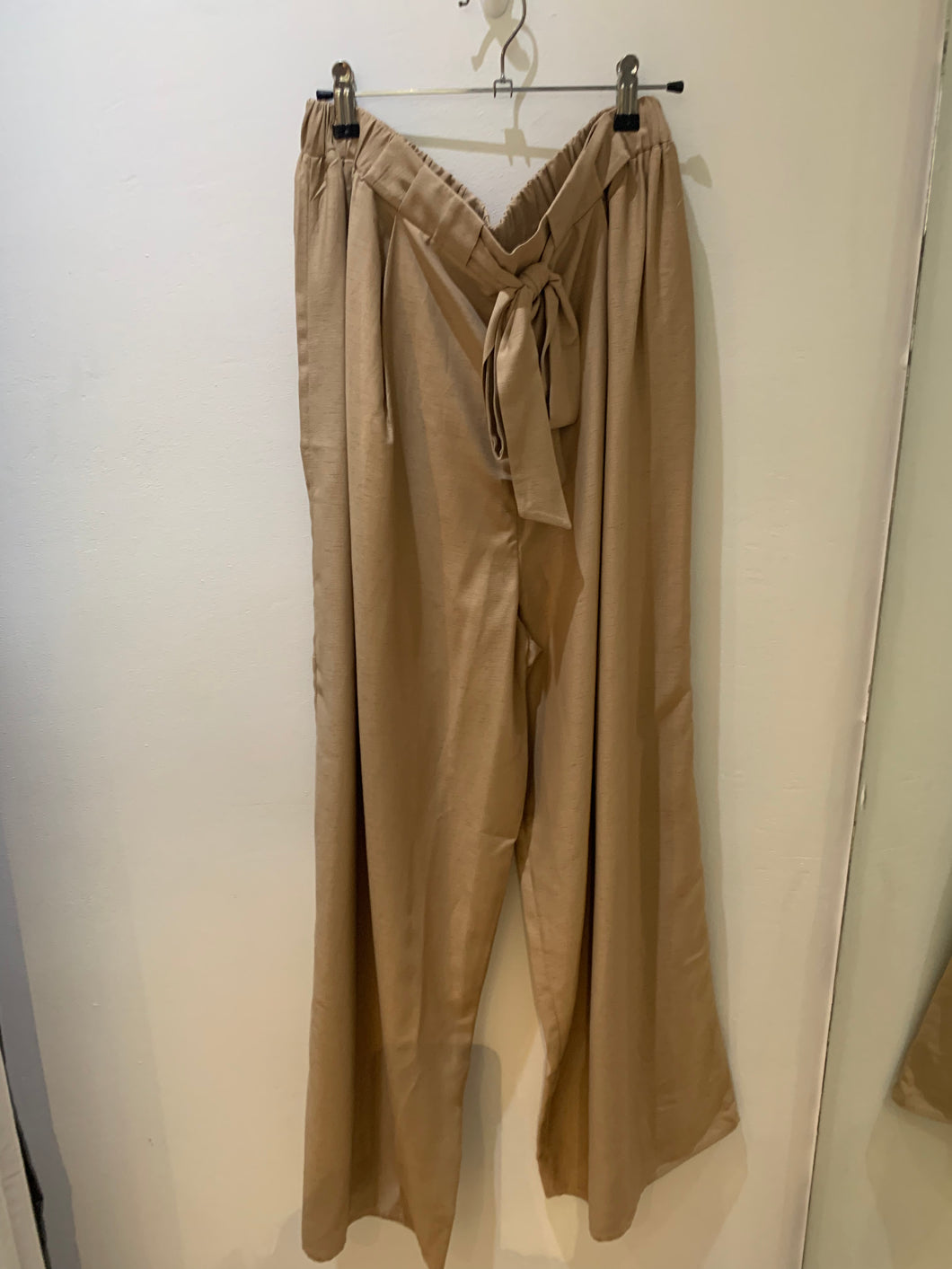 Camel wide legged trousers