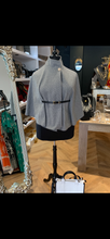 Load image into Gallery viewer, Grey Striped belted cape
