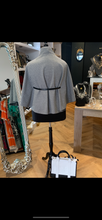 Load image into Gallery viewer, Grey Striped belted cape
