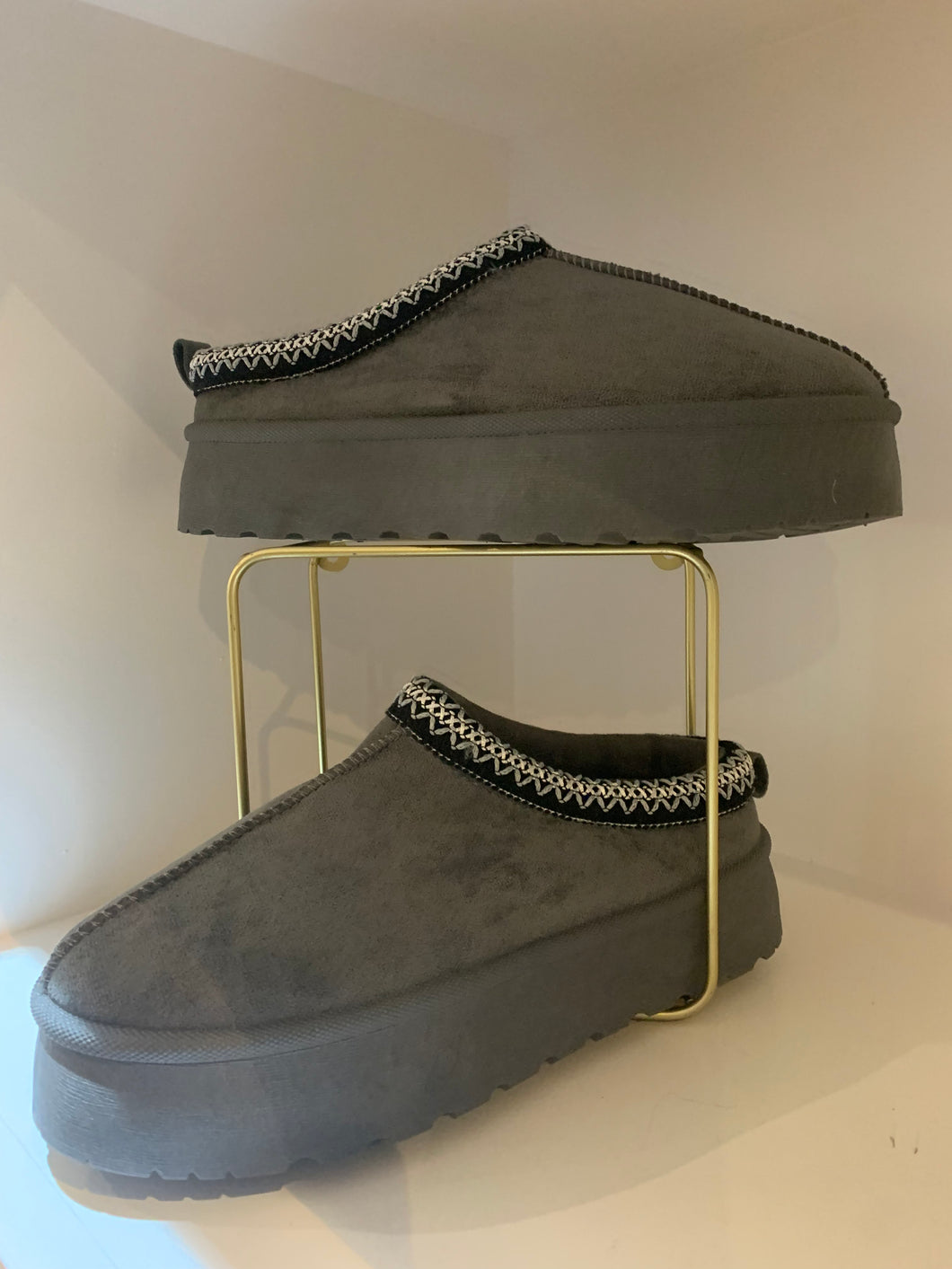 Grey Suedette Shoe