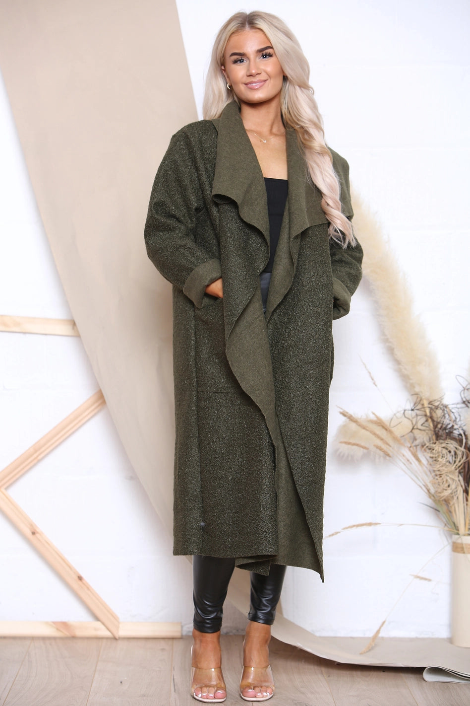 Khaki Waterfall Coat