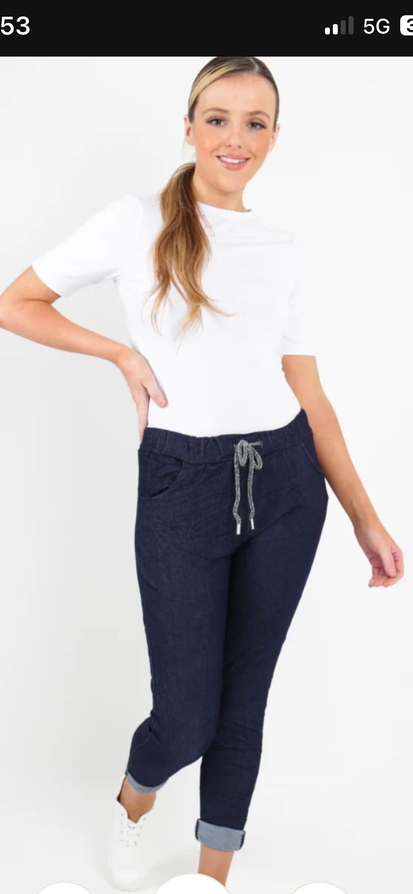 Dark Denim Wash Magic Pants
