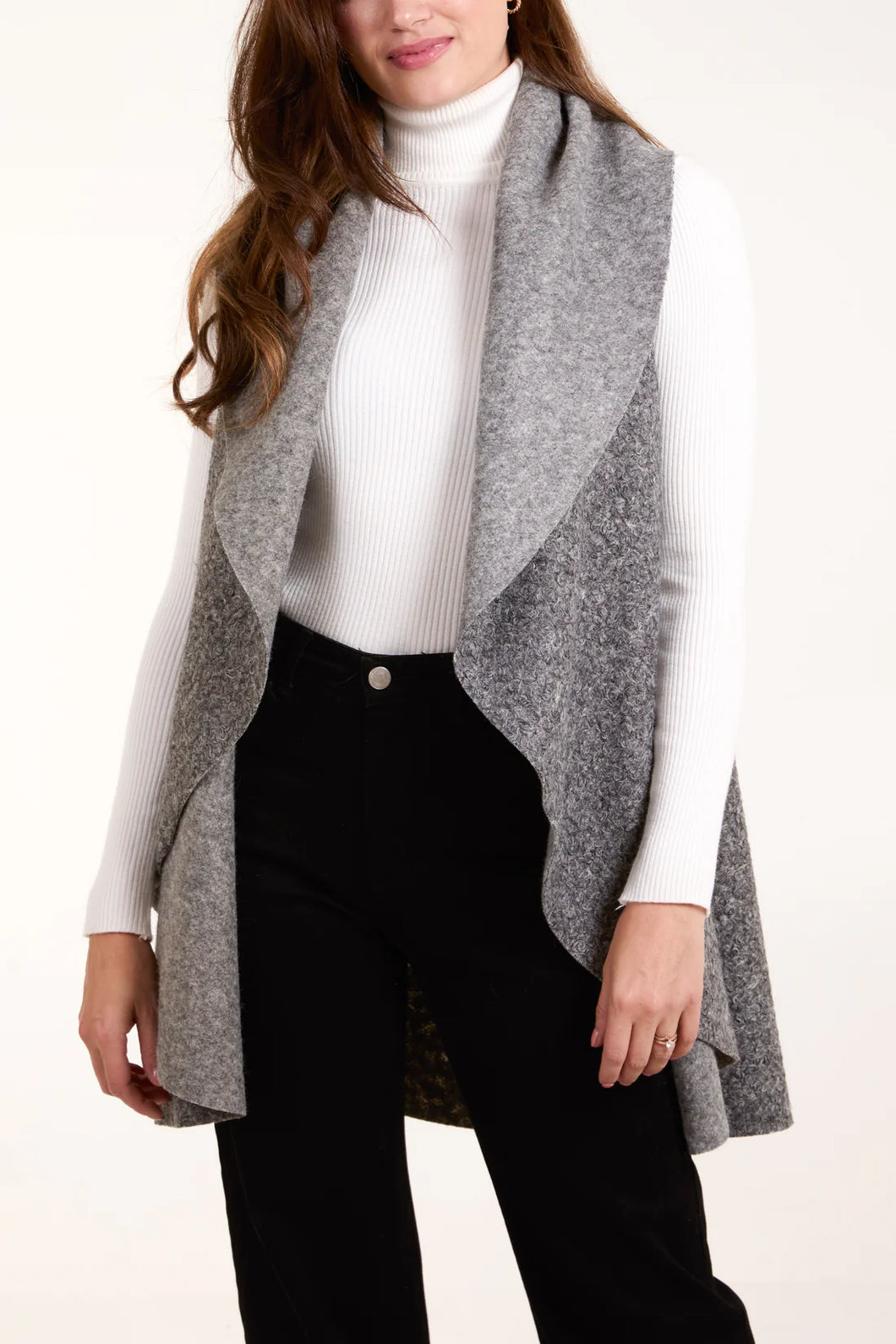 Grey Boucle Waterfall Gilet