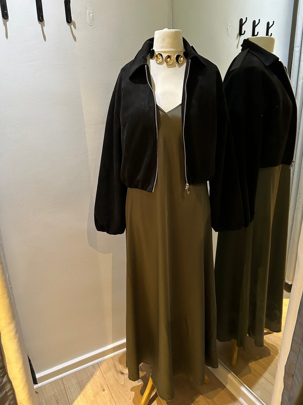 Black  Suedette Bomber Jacket